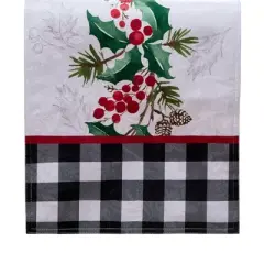 Holly Farmhouse Charm Holiday Fabric Table Runner - Multicolor - 14x70 - Elrene Home Fashions