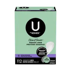 U by Kotex Clean & Secure Liner - Light Absorbency - Extra Coverage - 112ct
