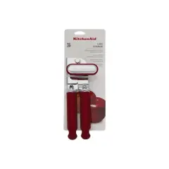 KitchenAid All Over Silicone Can Opener Red: Handheld Soft-Grip Manual Kitchen Utensil, Stainless Steel, Freestanding