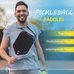 Aukfa Carbon Fiber Pickleball Paddle &ndash; Cold Pressed Fabric Textured Surface with 16mm Honeycomb Core & Enhanced Sweet Spot for Pro-Level Control