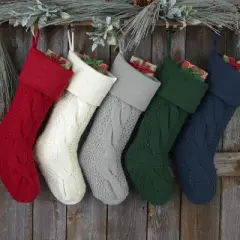 Personalization Mall Cozy Cable Knit Christmas Stocking