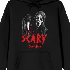 Ghostface Scary Long Sleeve Men's Black Hooded Sweatshirt