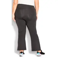 Women's Plus Size Pima Bootleg Legging Charcoal - petite | AVENUE LEISURE