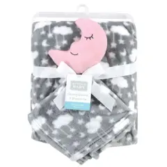 Hudson Baby Infant Girl Plush Blanket with Security Blanket, Moon Girl, One Size