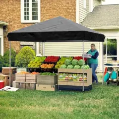 GustoWave 10 X 10ft Pop-Up Canopy with 4 Removable Sidewalls for Camping