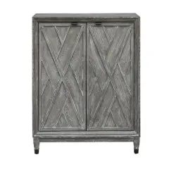 Gray Forest 2 Door Wine Cabinet Gray White Washed - Treasure Trove Accents