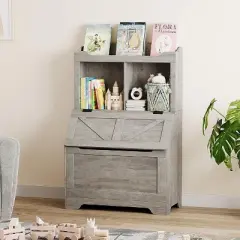 47.8" H Wooden Kids Bookcase and Toy Storage Organizer,Boys/Girls Toy Storage Organizer for Playroom, Bedroom, Nursery