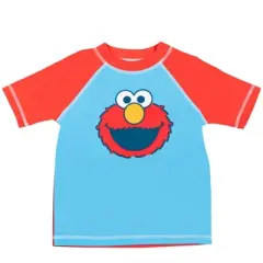 Sesame Street Elmo Baby Pullover Rash Guard and Swim Trunks Outfit Set Toddler