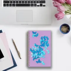 Blue Sky 5"x8" 2025-2026 Weekly/Monthly Wirebound Planner Butterfly Confetti Lavender