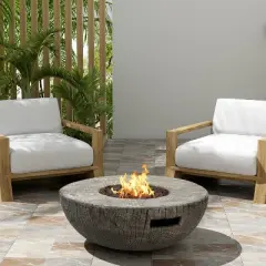 Christopher Knight Home Wally Patio 30,000 BTU Lightweight Concrete Propane Fire Pit