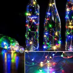 Twinkle Star 2-Pack Battery Christmas Fairy Lights, 33FT 100 LED Multicolor String Lights, Remote & Timer, 8 Modes Firefly for Garden, Indoor, Party