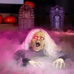 Joyfy Halloween Zombie Decoration Outdoor, Animated Groundbreaker Zombie Props for Halloween Haunted House, Lawn Yard, Graveyard Outside Decorations