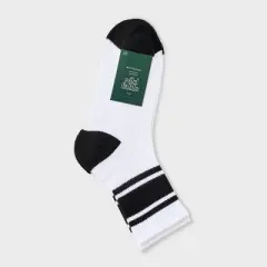 Women's Game Day Varsity Stripe Ribbed Cushioned Mid Crew Socks - Wild Fable&trade;