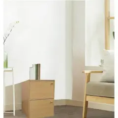 24" 2 Level Bookshelf with Doors Tan Wood - Ore International