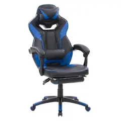Doom Gaming Chair Black and Blue - CorLiving