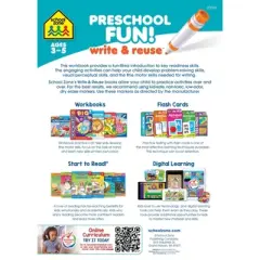 School Zone Preschool Fun! Write & Reuse Workbook - (Paperback)