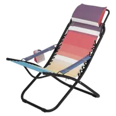 Folding Beach Chair with Headrest - Lightweight Portable Foldable Recliner for Outdoor