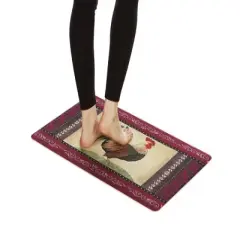 J&V TEXTILES 18" X 30" Cushioned Kitchen Floor Standing Mat (Vintage Rooster)