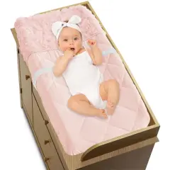 Sweet Jojo Designs Girl Changing Pad Cover Rose Collection Solid Pink