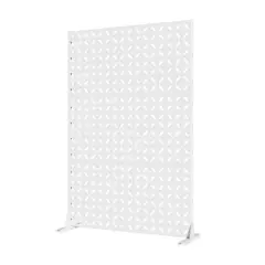 1-Piece 46.8 In. W x 71.37 In. H Copper Coin Type White Galvanized Sheet Outdoor Screen Decorative Art Panel