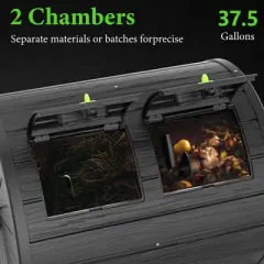 Yardgrace Large Outdoor Kitchen Waste Bin 43 Gallons Flip-Top Design Easy Flip-Top Design