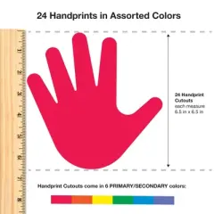 FreshCut Crafts Punch Out Paper Cutouts, Back to School Shapes, Handprints, Crayons & School Bus, 84 Pieces