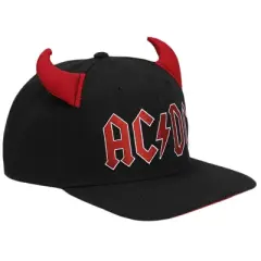 ACDC Embroidered Logo Pre-curved Snapback with 3D Horns