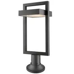 Luttrel Outdoor LED Pier Mount Fixture - 10.5" Black Aluminum, 512 Lumens, Wet Rated