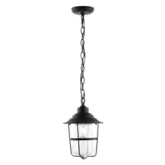 Penber 8.5" Outdoor Pendant - PLT4039 - Black - Safavieh