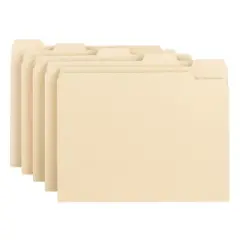 Smead File Folder, 1/5-Cut Tab, Letter Size, Manila, 100 Per Box (10350)