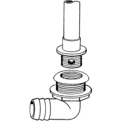 T-H Marine Push In Overflow Drain Tube 90 Degree 12" - Boat Equipment and Parts - Model ODT190DP.