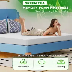 BestMassage 5 Inch Green Tea Memory Foam Mattress Cooling Gel Infused Mattress