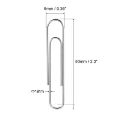 Unique Bargains Medium Size Metal Prevent Tearing Pages Office Paper Clip with Box