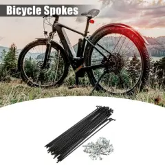 Unique Bargains 14G J Bend Bike Bicycle Spokes With Nipples Steel Black 40 Pcs