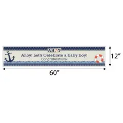 Big Dot of Happiness Ahoy - Nautical - Boy Baby Shower Decorations Party Banner
