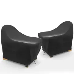 KHOMO GEAR Set of 2 Adirondack Patio Chair Covers &ndash; Black, Durable, Weatherproof, UV Resistant, Protection from Rain & Dust