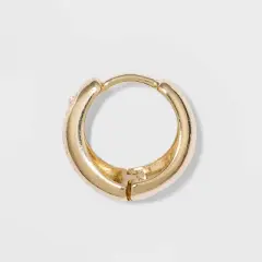 Small Hoop Earrings - A New Day&trade; Gold: Brass Nickel-Free Metal, Post Closure, 0.6" Length, 0.2" Width, 0.011 lbs