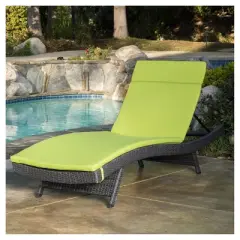 Salem Gray Wicker Adjustable Chaise Lounge - Green - Christopher Knight Home: Patio Furniture, No Assembly Required