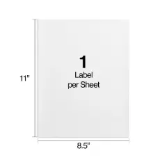 Staples Laser/Inkjet Shipping Labels 8 1/2" x 11" White 1 Label/Sheet 518346