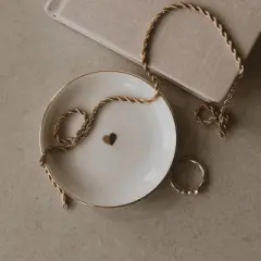 Sweet Water Decor Gold Heart Jewelry Dish - 3x3"