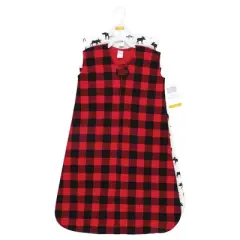 Hudson Baby Infant Boy Thermal Sleeveless Sleeping Bag 2pk, Buffalo Plaid Moose