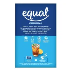 EQUAL 0 Calorie Sweetener, Aspartame and Acesulfame-K Sweetener Packets, Zero Calorie Sugar Alternative, Erythritol Free, 100 count (Pack of 1)