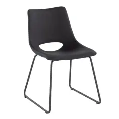 Set of 2 Robbi Steel/Faux Leather Dining Chairs - LumiSource
