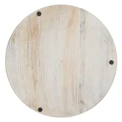 Saro Lifestyle Ribbed Wooden Charger, 13" &Oslash; Round, Natural (Set of 4)