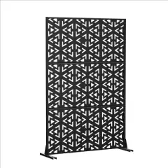 Lirago 72 in Galvanized Metal Outdoor Privacy Screens Garden Outdoor Fence