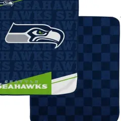 NFL Seattle Seahawks Diagonal Ghost Checker Double Sided Ultra Cozy Blanket