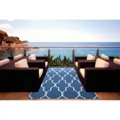 Nourison Home & Garden Aqua Indoor/Outdoor Area Rug