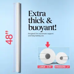 Play22usa Pool Noodles Foam 6 Pack &ndash; Large White Foam Noodle Tubes, Bulk Swim Noodles, Multi-Purpose Float, Exercise & Craft Aid