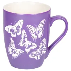 Elanze Designs Butterflies Passion Purple 10 ounce New Bone China Coffee Cup Mug