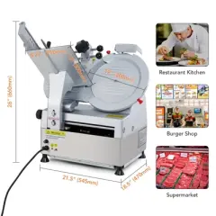 Garvee Automatic Meat Slicer, Deli Slicer with 12" Carbon Steel Blade, Meat Slicer Machine for Commercial/Home Use